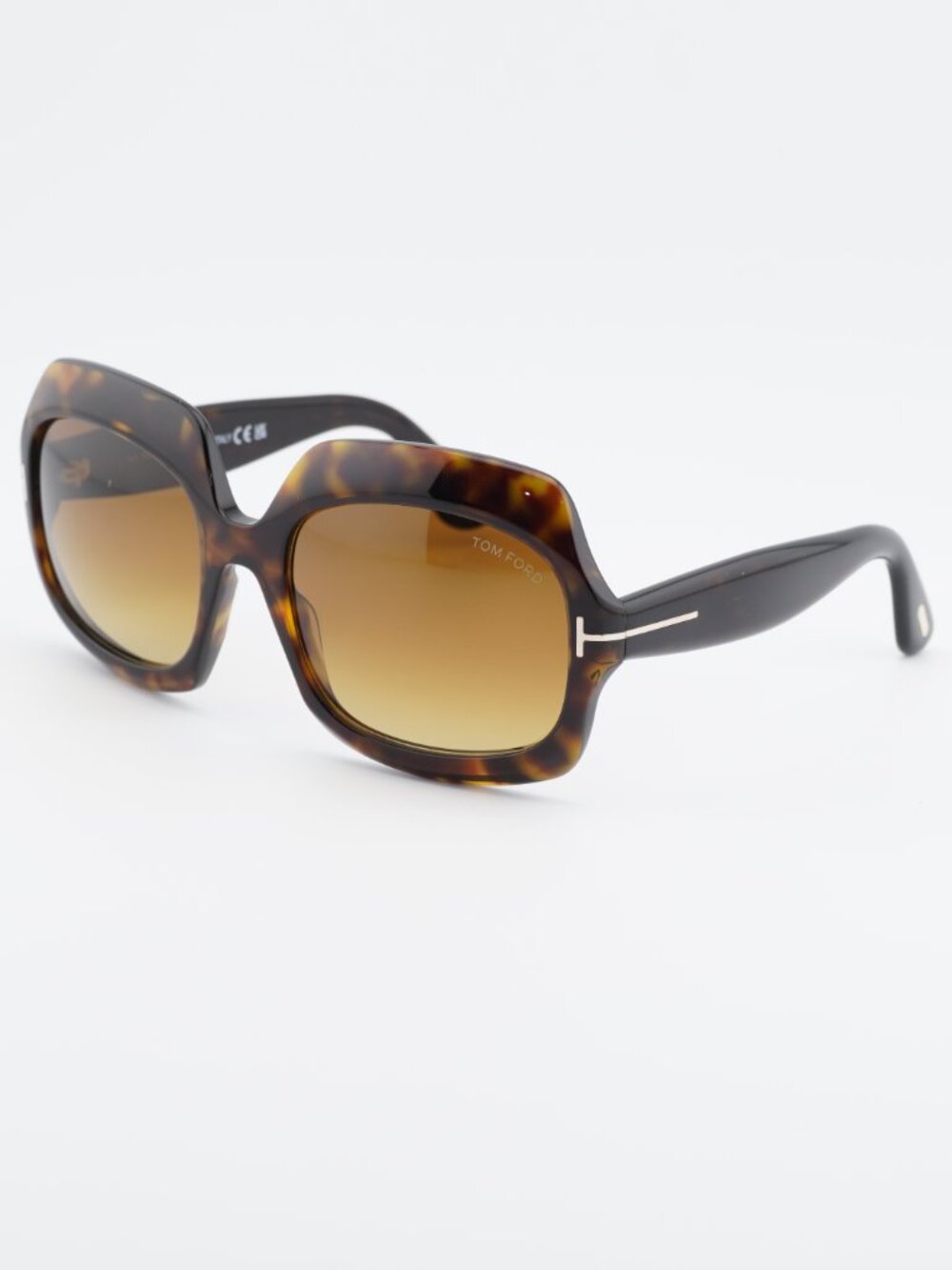 Tom Ford Ren FT1155 52F Sunglasses Havana Square Frame, Brown Lenses